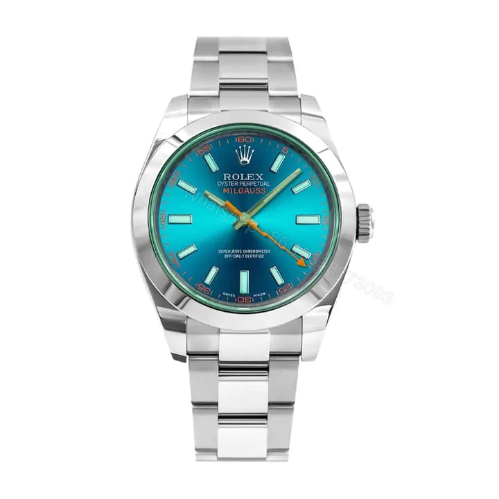 View 1 of Rolex Milgauss 116400GV-0002 Super Clone: Z-Blue Dial Green Crystal 40mm