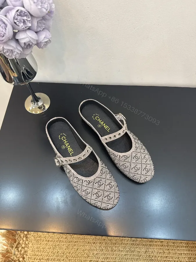 View 1 of Crochet-Texture Flats with Studded Strap Shine