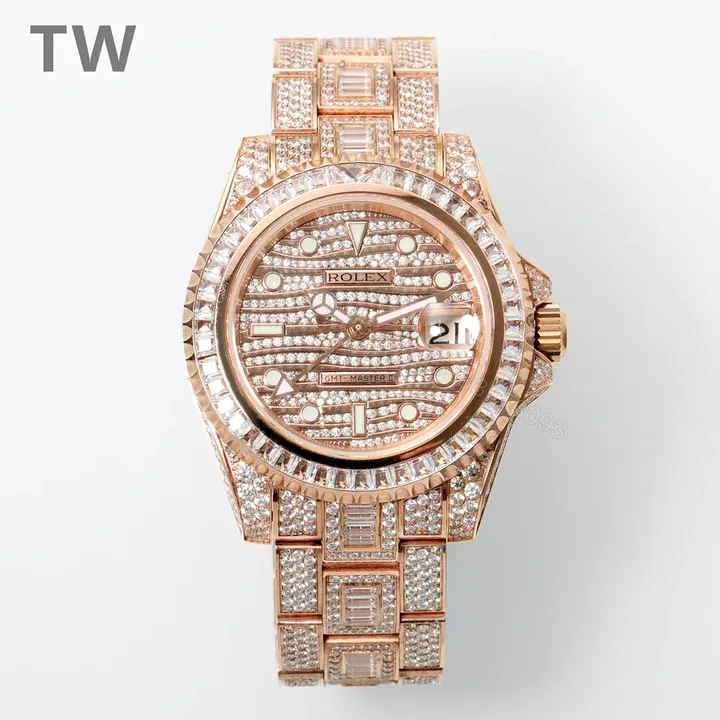 View 1 of JF Factory Clean Factory TW Rolex GMT-Master II Rose Gold Diamond Watch