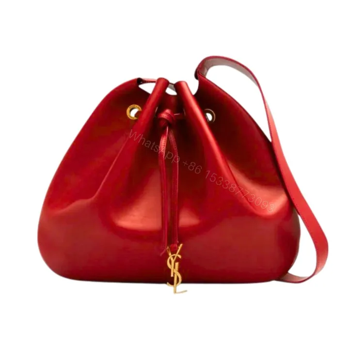 View 1 of Saint Laurent Paris VII Large Flat Hobo Bag In Smooth Bag Red 44Cm
