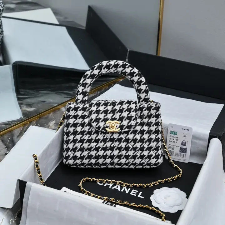 View 1 of Chanel-Inspired Houndstooth Mini Bag: Luxe Everyday Charm