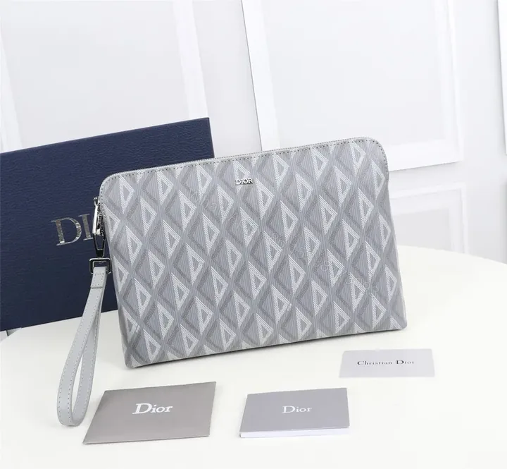 View 1 of Grey Dior Oblique Clutch â€“ Luxe Crossbody/Clutch Bag