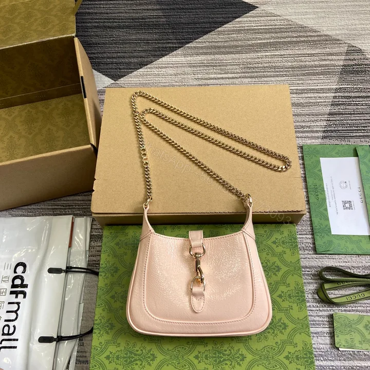 View 1 of JACKIE NOTTE MINI BAG 19 IN LIGHT PINK CRACKED LACQUER CALFSKIN GOLD HARDWARE