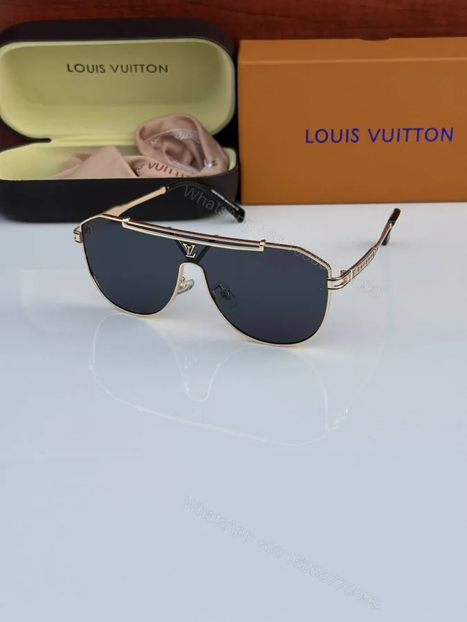 View 1 of First Copy Louis Vuitton Gold Aviator Frame Men’s Sunglasses
