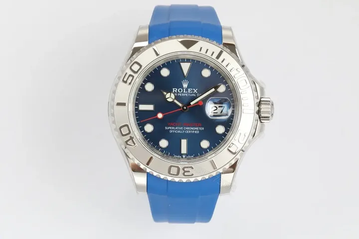 View 1 of JB Factory Clean Factory Rolex Yacht-Master 40 Blue Rubber Strap