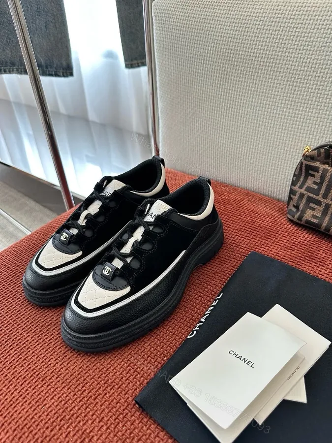 View 1 of Chic Black-White Leather High-Top Sneakers with Couture Detailing