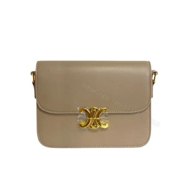 View 1 of CELINE TEEN TRIOMPHE BAG IN SHINY CALFSKIN BEIGE 18CM