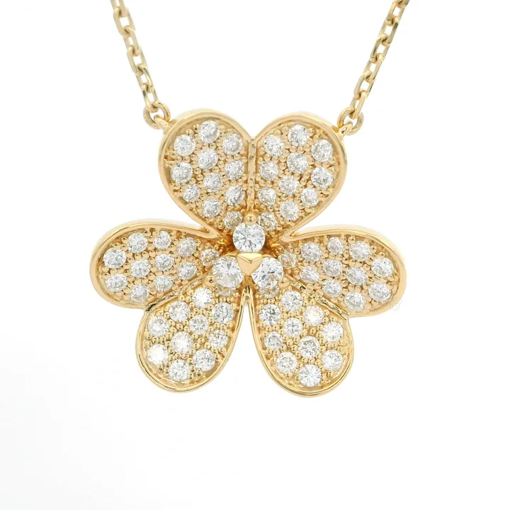 View 1 of 18K Yellow Gold Large Van Cleef & Arpels Frivole Diamond Pendant
