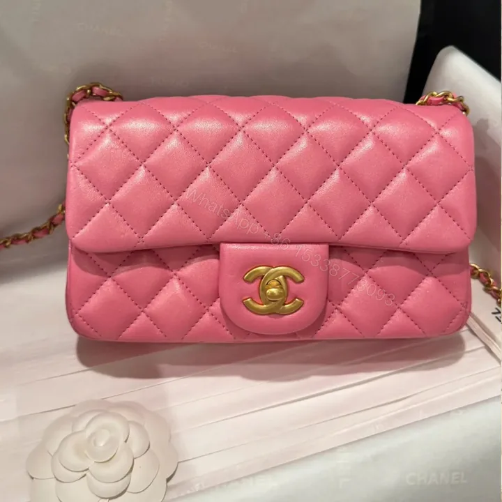 View 1 of Chanel Classic Bell Bag Like Auth Handbags Bink Lock Gold Smooth Leather 20cm