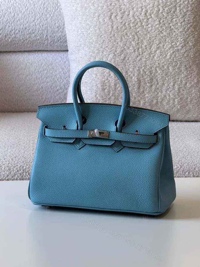View 1 of Hermès Birkin 25 bag in blue Clemence