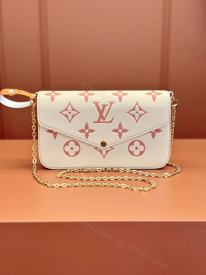View 1 of LV 一比一白粉Monogram鍊條肩背包 M82047 氣質百搭款