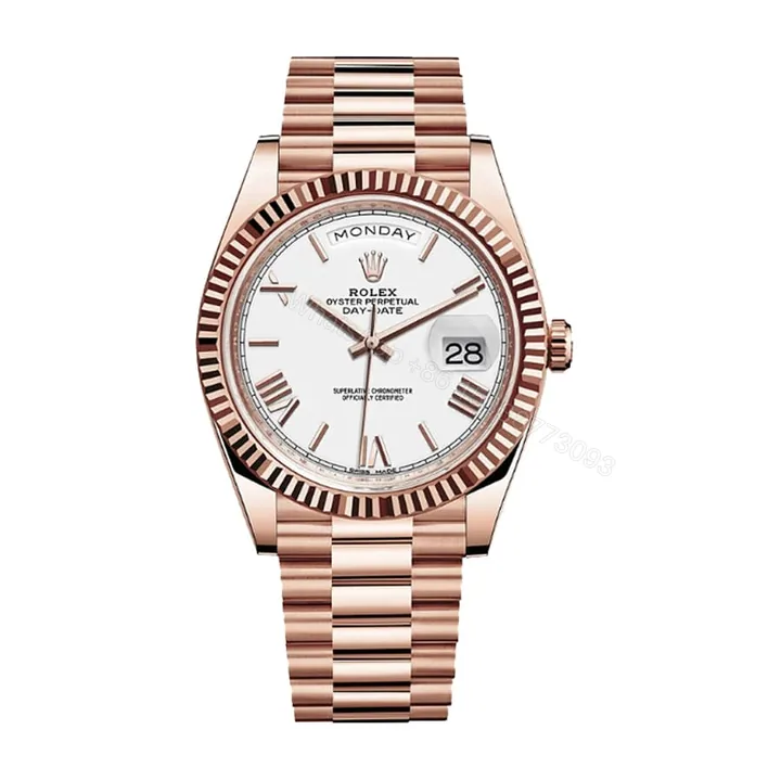 View 1 of Rolex Day-Date 228235 KW Super Clone : 40mm Everose Gold White Dial with Caliber 3255
