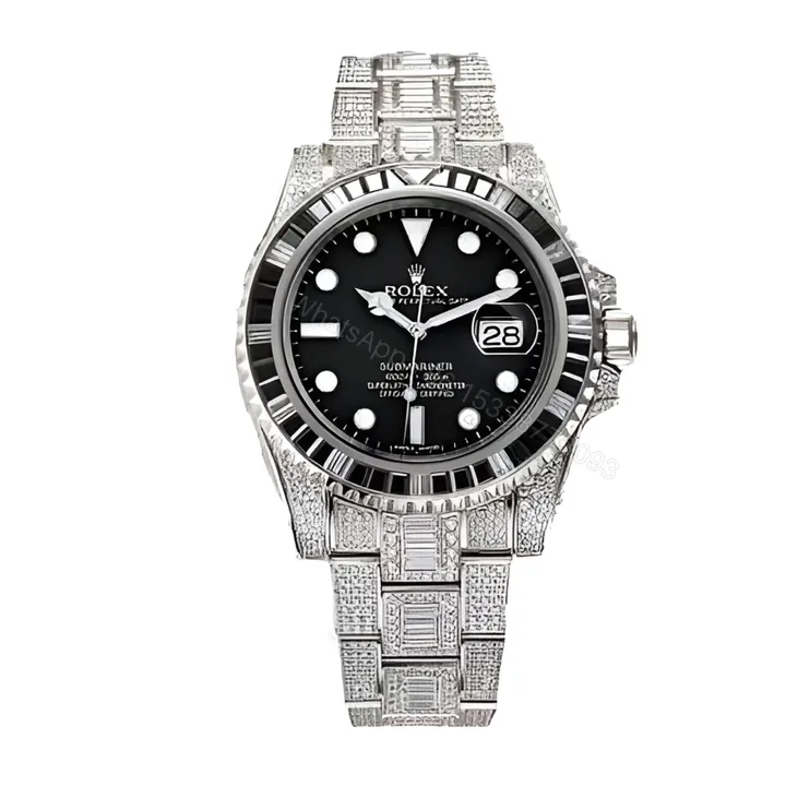 View 1 of Rolex Submariner 116610LN-97200 Iced Out Watch Replica