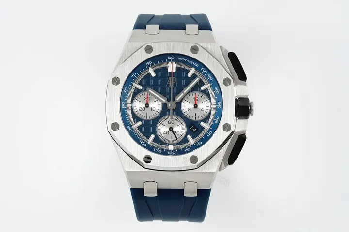 View 1 of Audemars Piguet Royal Oak Offshore Chronograph in Stainless Steel with Blue Dial and Rubber Strap