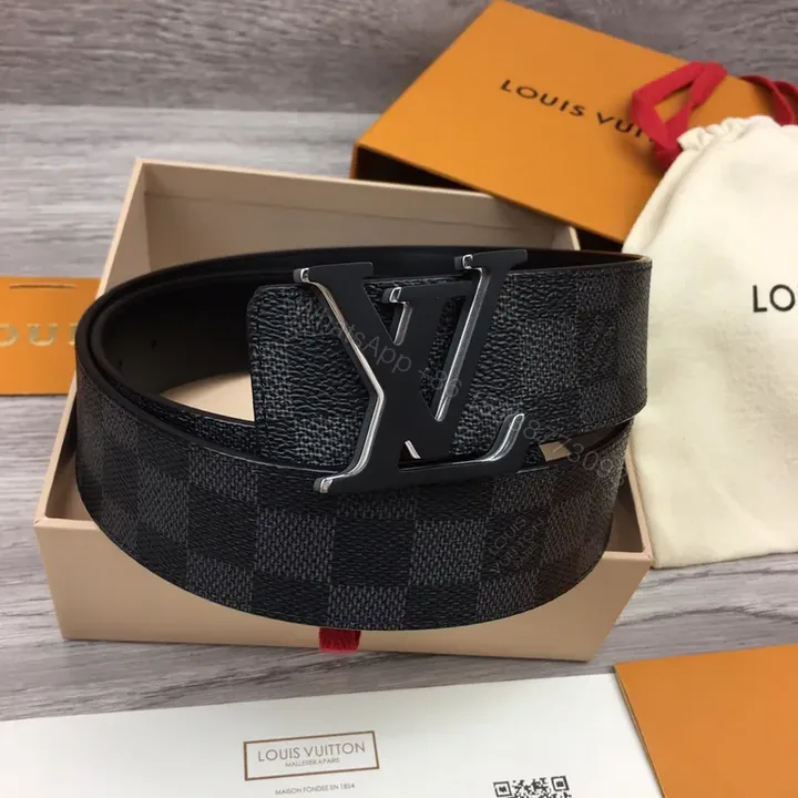 View 1 of Damier Graphite LV Belt â€“ Sleek Everyday Luxury Accessory