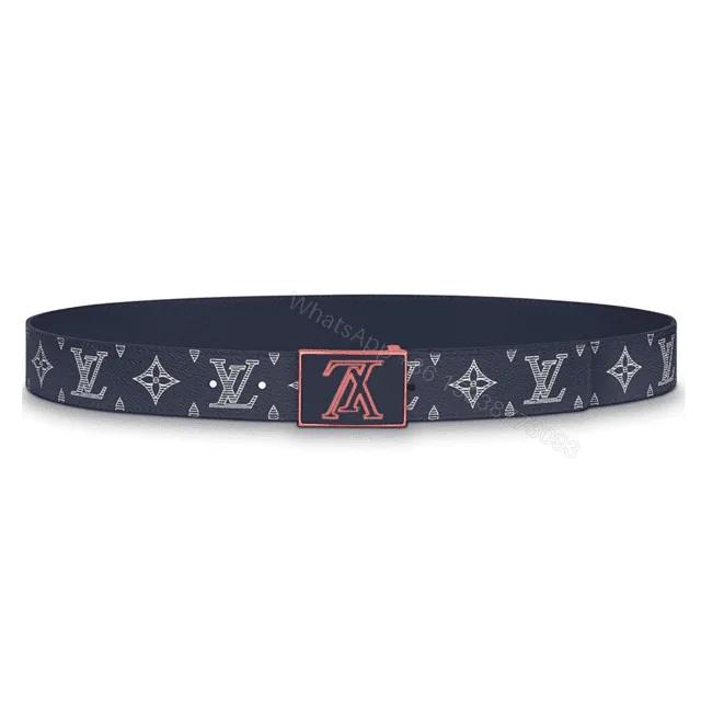 View 1 of LOUIS VUITTON BELT METROPOLE MONOGRAM UPSIDE DOWN INK NAVY – B132