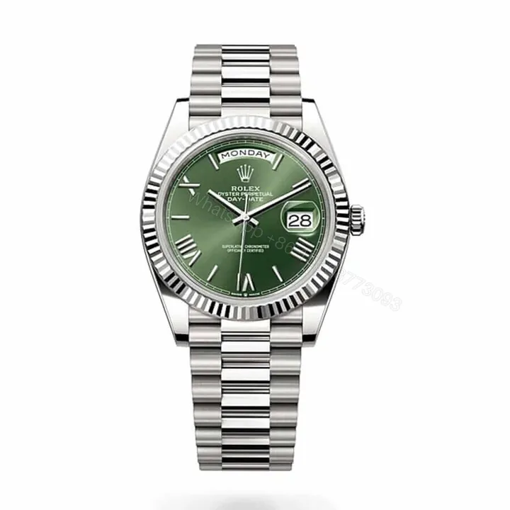 View 1 of Rolex Day-Date 40 228239 Super Clone : 40mm White Gold Olive Green Dial
