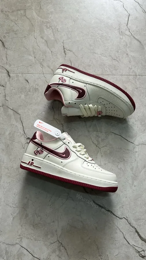 View 1 of First Copy Nike Airforce Originals Heart Maroon Sole