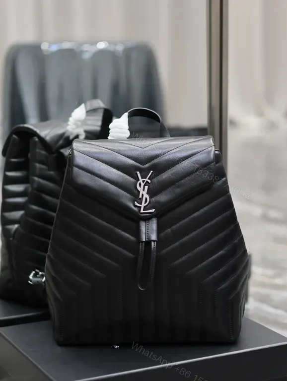 View 1 of Chic Quilted Backpack with YSL Hardware - Luxury Everyday Carry