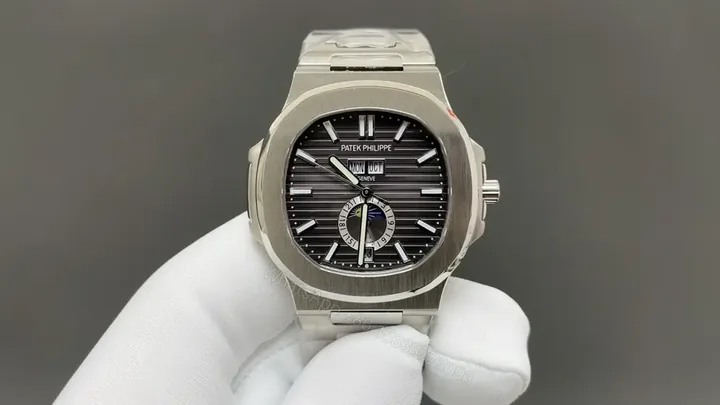 View 1 of Patek Super Clone Nautilus 5726/1A Grey Dial Steel Bracelet Premium 40MM PATEK-NAUT5726-GRY40-V3