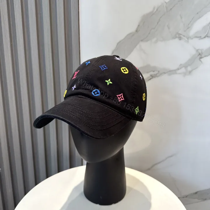 View 1 of LV 一比一黑色棒球帽 彩色經典LOGO刺繡點綴