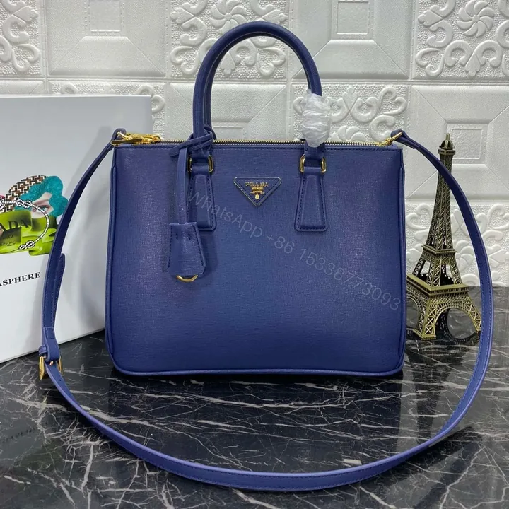 View 1 of PRA GALLERIA 32 BAG IN NAVY BLUE SAFFIANO LEATHER