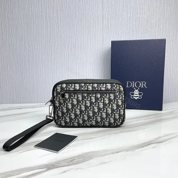 View 1 of Charcoal + Dior Monogram Fabric + Compact Crossbody + Secure Zip + Case