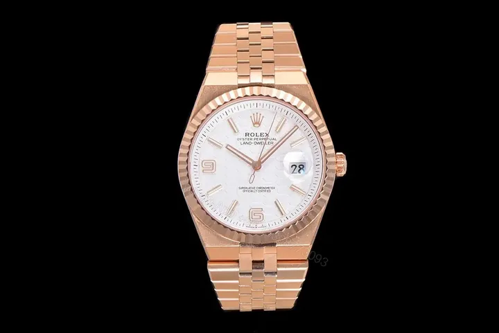View 1 of Rolex Land-Dweller 36 Everose White Dial Flat Jubilee 127235-0001