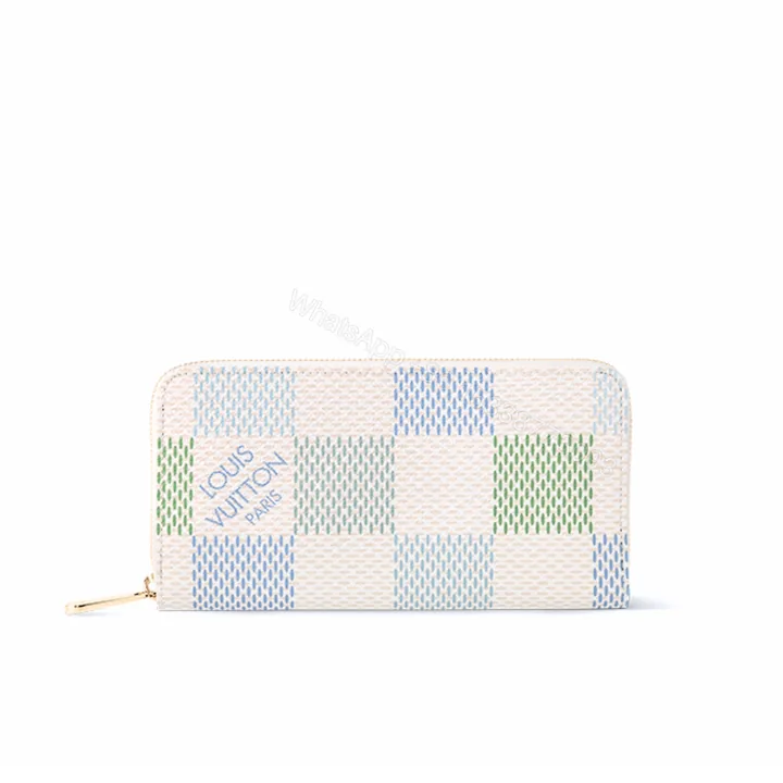 View 1 of LOUIS VUITTON ZIPPY WALLET IN DAMIER CANVAS GREEN 19.5CM