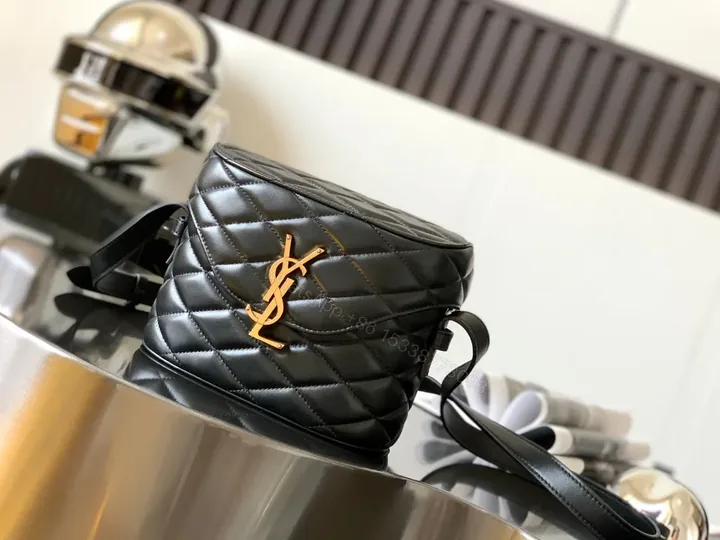 View 1 of Black Calfskin Quilted Crossbody â€“ YSL-Inspired Diamond-Quilted Luxury Bag