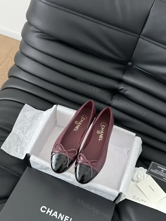 View 1 of Burgundy Patent-Toe Ballet Flats - Luxury Chic Comfort
