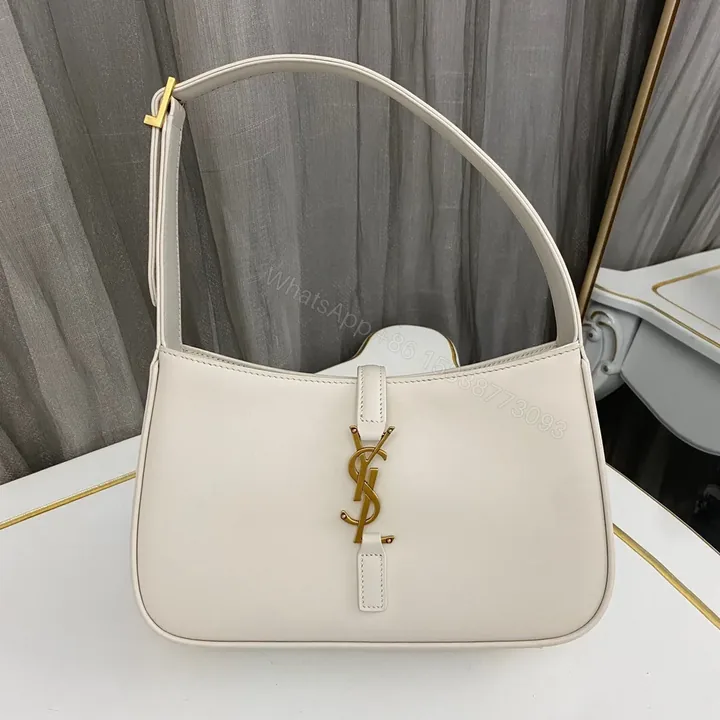 View 1 of Saint Laurent le 5 a 7 mini hobo bag – White