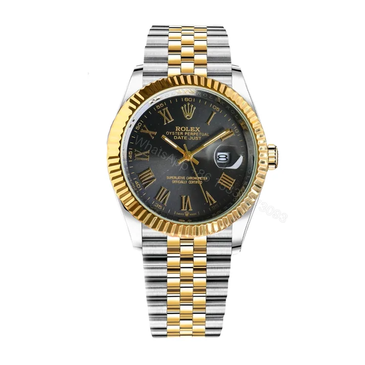 View 1 of Rolex Datejust Roman Numeral Dial Oystersteel And Gold In Black 41Mm