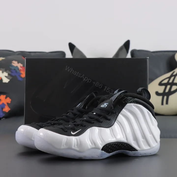 View 1 of Foamposite One White and Black