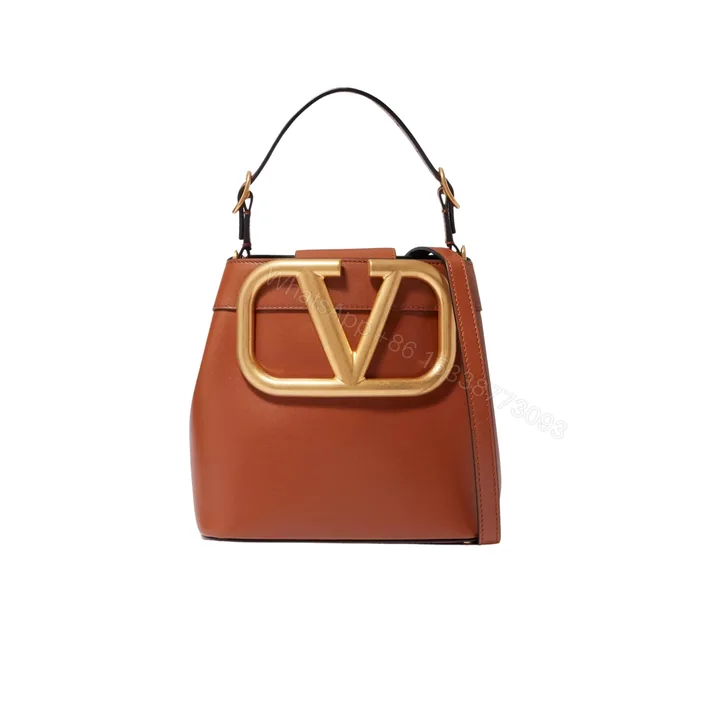 View 1 of VALENTINO GARAVANI SUPERVEE BUCKET BAG BROWN 20CM