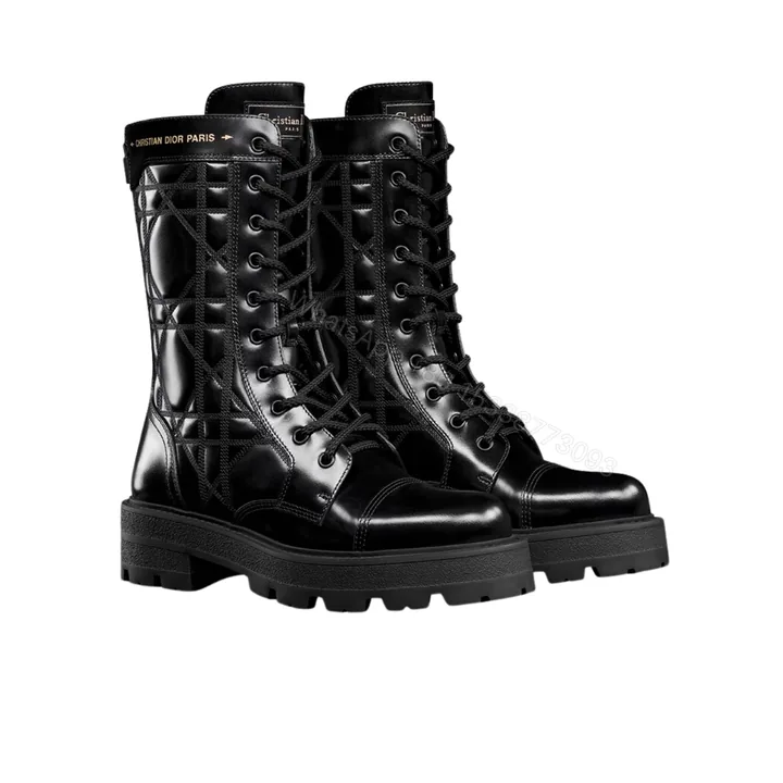 View 1 of DIOR D UNIT ANKLE BOOT QUILTED CANNAGE CALFSKIN BLACK KCI995CQC S900
