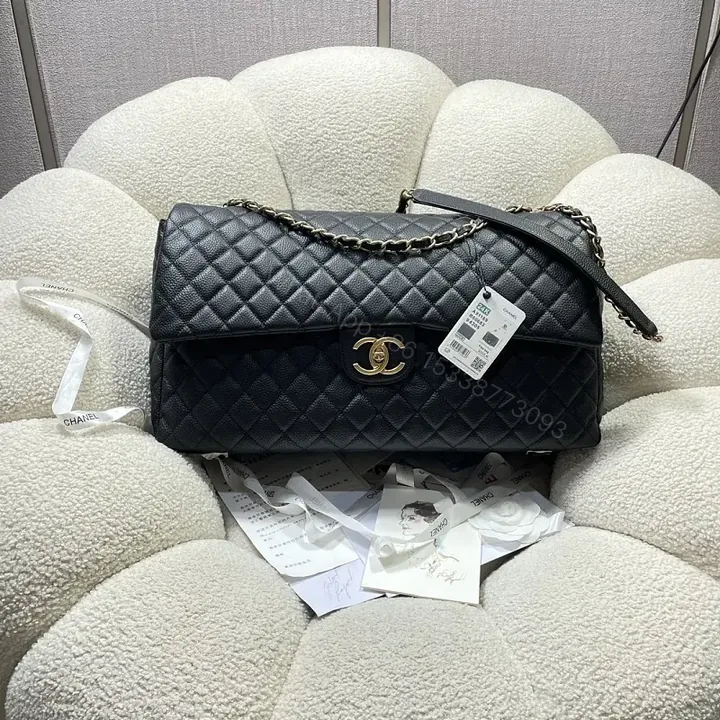 View 1 of Quilted Leather Flap Bag with Chain Strap, Luxe Everyday