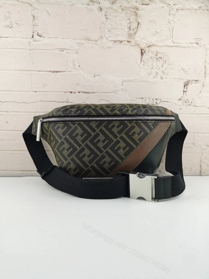 View 1 of Fendi Zip Belt Bag Zucca Coated Canvas and