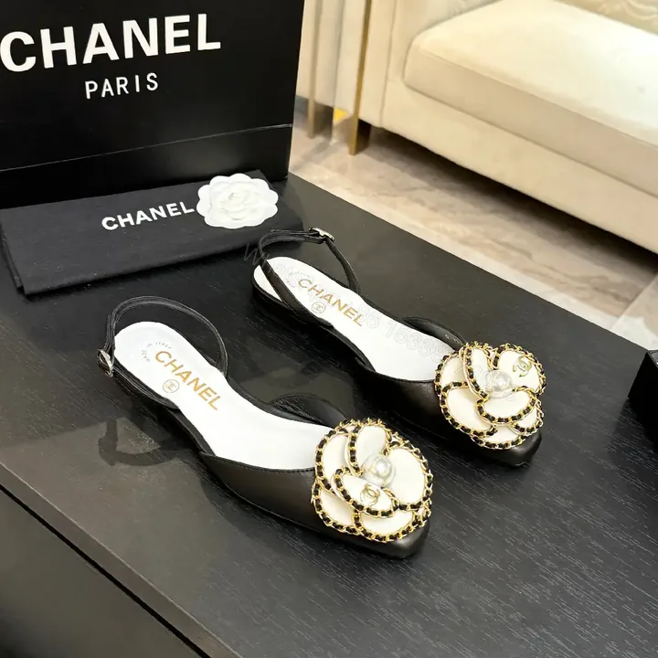 View 1 of Satin Slingback Pumps with Pearl Floral Ornaments