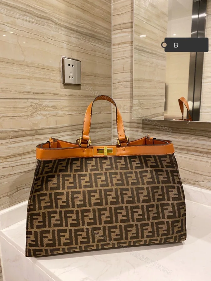 View 1 of Fendi Peekaboo X-Tote Green Canvas