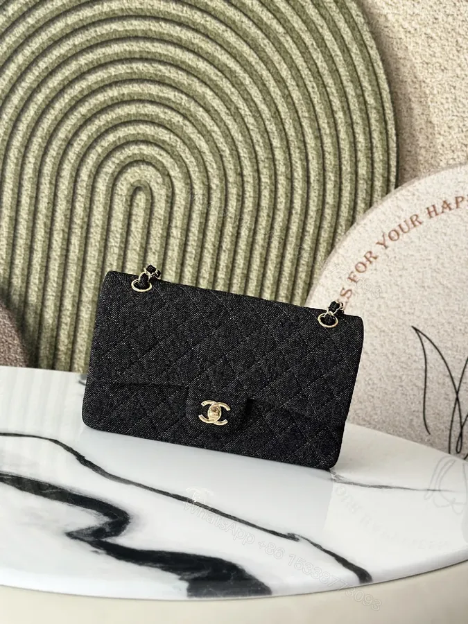 View 1 of Quilted Leather Crossbody Bag with Gold Hardware
