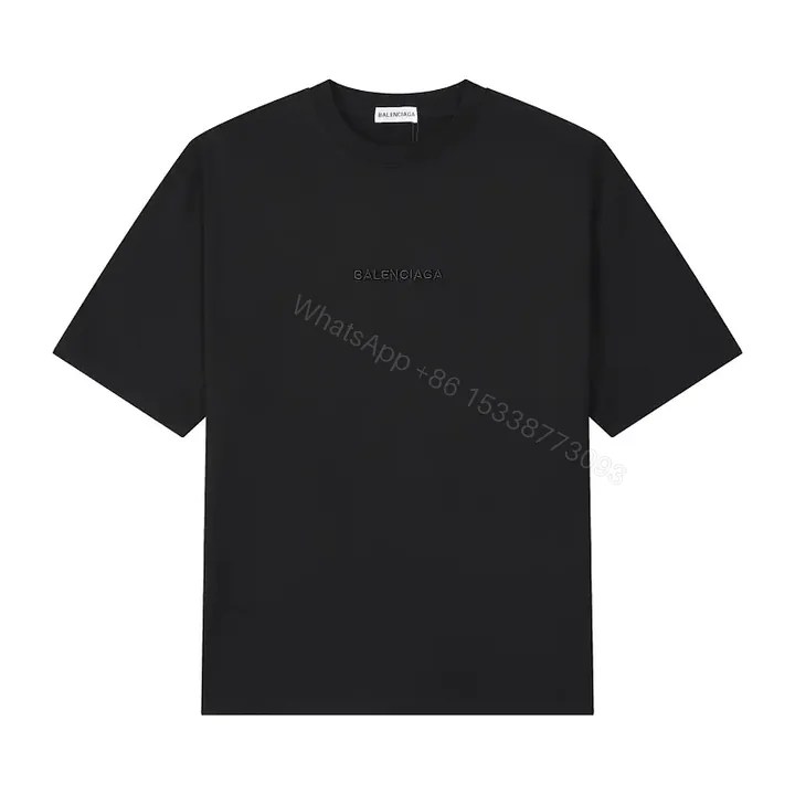 View 1 of Minimalist Black Cotton Tee: Subtle Luxury, Everyday Essential