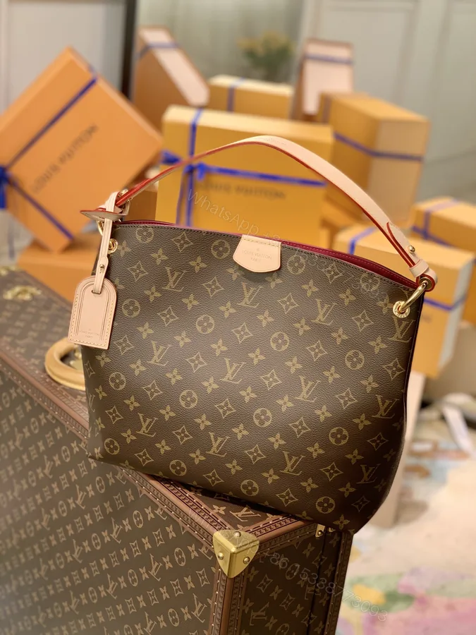 View 1 of LV A貨Graceful MM肩背包 女士老花休閒大容量包款