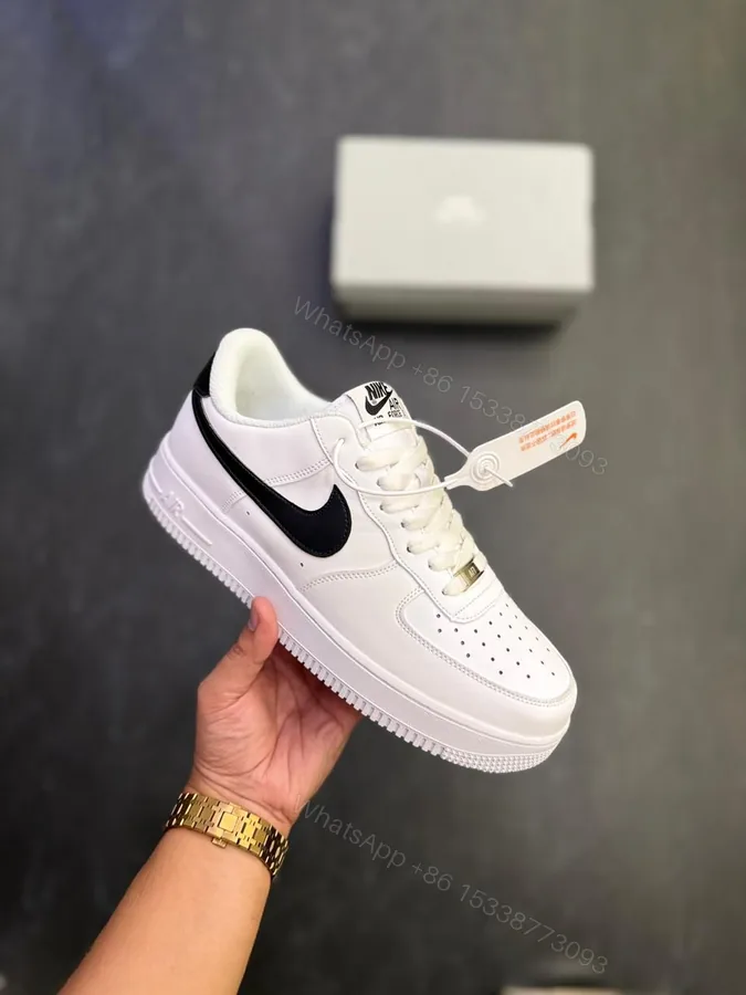 View 1 of FIRST COPY NIKE AIRFORCE ONE WHITE BLACK SWOOSH