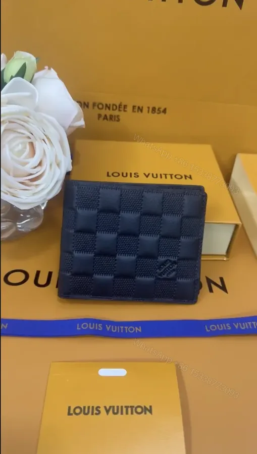 View 1 of LV Monogram Wallet Jet Black Top Quality