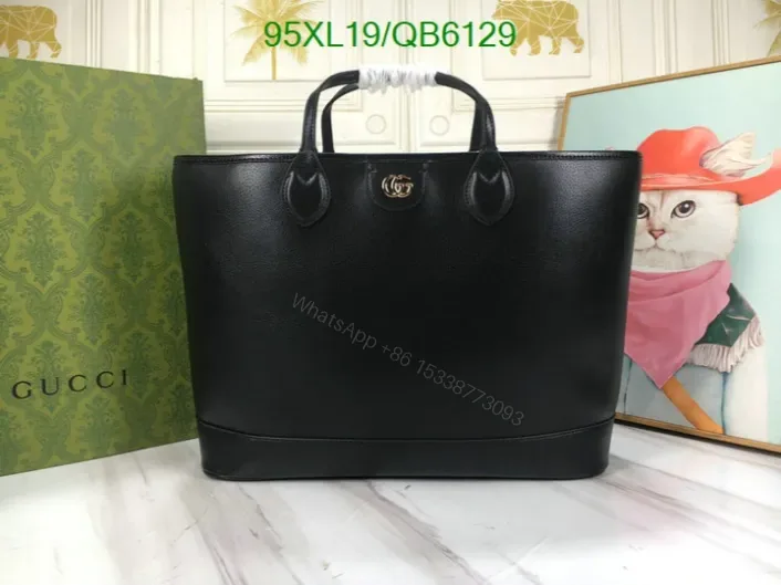 View 1 of Gucci Black Ophidia Medium Top Handle Bag QB6129 – Designer Inspired Elegance