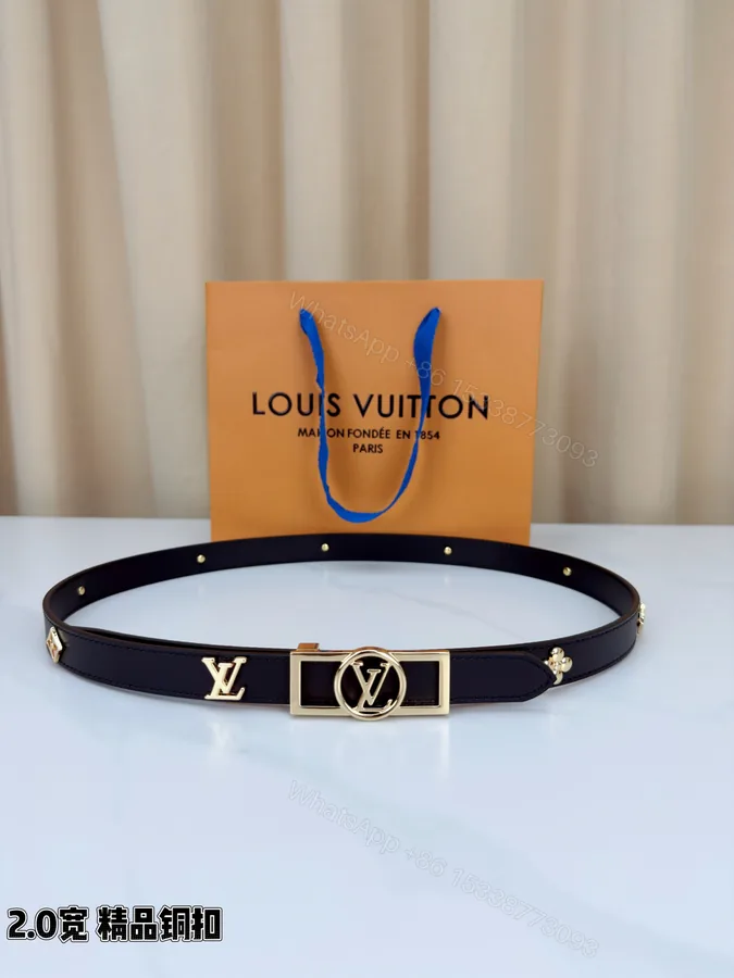View 1 of LV 原單 男款 細款LOGO皮帶 2.0cm設計 輕奢百搭精品款