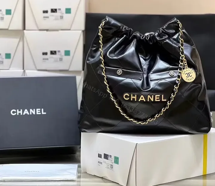 View 1 of Chanel-Inspired Matte-Black Quilted Tote: Everyday Luxury