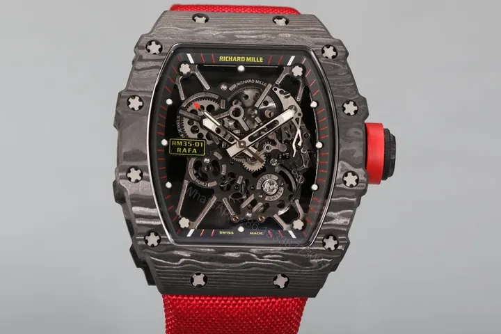 View 1 of Richard Mille RM35-01 NTPT Carbon Fiber RMUL3 White Gemstone Balance Suspension Watch RM35-01-NTPT-WGS3