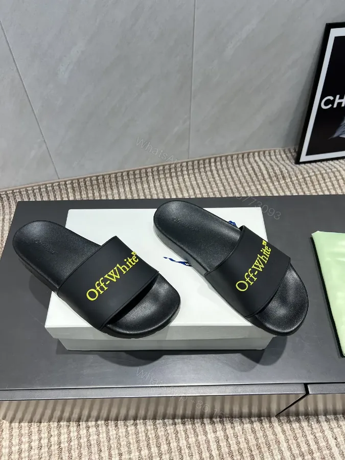 View 1 of Bold Minimalist Slides - Black EVA Comfort, Neon Branding